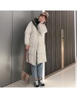 Bluza z kapturem płaszcz damski długie kurtki Parka oversize kolor kurtka średniej długości kobiety zima gruba kurtka dół kurtki