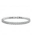 Solidna 925 sterling silver 4mm 18cm CZ bransoletka tenisowa bransoletka dla kobiet biżuteria ślubna hurtownia party prezent S47