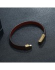 Jiayiqi 2019 nowych mężczyzna biżuteria brązowa bransoletka ze skóry dla mężczyzn zapięcie magnetyczne ze stali nierdzewnej moda