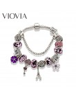 VIOVIA 2019 Hot sprzedaży kryształowe wiszące bransoletki dla kobiet DIY koraliki Fit Pan oryginalne bransoletki i Bangles biżut