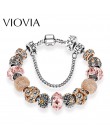 VIOVIA 2019 Hot sprzedaży kryształowe wiszące bransoletki dla kobiet DIY koraliki Fit Pan oryginalne bransoletki i Bangles biżut