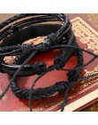 IFMIA Vintage czarny koralik bransoletki dla mężczyzn moda Hollow trójkąt skórzana bransoletka i Bangles wielowarstwowe szeroki 