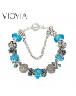 VIOVIA 2019 Hot sprzedaży kryształowe wiszące bransoletki dla kobiet DIY koraliki Fit Pan oryginalne bransoletki i Bangles biżut