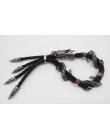 Klasyczny skórzany sznur mężczyzn smok bransoletka regulowany Vintage bransoletki i Bangles biżuteria mężczyzna prezent
