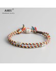 AMIU tybetański buddyjski szczęście tkane Amulet tybetański bransoletki rzemykowe i Bangles dla kobiet mężczyzn ręcznie liny bud