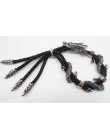 Klasyczny skórzany sznur mężczyzn smok bransoletka regulowany Vintage bransoletki i Bangles biżuteria mężczyzna prezent