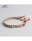 AMIU tybetański buddyjski szczęście tkane Amulet tybetański bransoletki rzemykowe i Bangles dla kobiet mężczyzn ręcznie liny bud