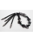 Klasyczny skórzany sznur mężczyzn smok bransoletka regulowany Vintage bransoletki i Bangles biżuteria mężczyzna prezent