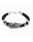 Klasyczny skórzany sznur mężczyzn smok bransoletka regulowany Vintage bransoletki i Bangles biżuteria mężczyzna prezent