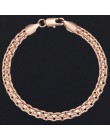 5mm bransoletka dla kobiet dziewczyn 585 różowe złoto Bismark Link Chain bransoletka kobieta biżuteria gorąca impreza biżuteria 