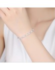 LUKENI Top Quality 925 bransoletki ze srebra wysokiej próby dla kobiet akcesoria ślubne Lady Fahsion cyrkon geometryczna bransol