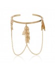 Złote Boho/srebrne liście bransoleta na ramię dla kobiet miłość bransoletka w stylu Retro bransoletka biżuteria kobiet Charms br