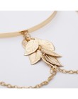 Złote Boho/srebrne liście bransoleta na ramię dla kobiet miłość bransoletka w stylu Retro bransoletka biżuteria kobiet Charms br