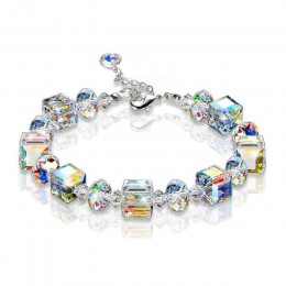 2019 moda lato kwadratowe kryształy Link Chain Stretch Charm bransoletki dla kobiet regulowana strona biżuteria Pulseras Mujer