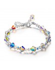 2019 moda lato kwadratowe kryształy Link Chain Stretch Charm bransoletki dla kobiet regulowana strona biżuteria Pulseras Mujer