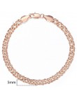 5mm bransoletka dla kobiet dziewczyn 585 różowe złoto Bismark Link Chain bransoletka kobieta biżuteria gorąca impreza biżuteria 
