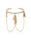 Złote Boho/srebrne liście bransoleta na ramię dla kobiet miłość bransoletka w stylu Retro bransoletka biżuteria kobiet Charms br