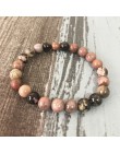 8mm czarny onyks Rhodonite Rose quartz zroszony nadgarstek mężczyźni z kamieniem naturalnym dla kobiet zestawy bransoletek wieżo