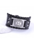 Teamer Vintage oryginalna szeroka skórzana bransoletka drzewo życia kolor srebrny miedź urok bransoletka Wicca Amulet nadgarstek