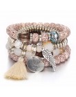 DIEZI Bohemia kryształowe bransoletki z koralików dla kobiet bransoletka kobiece Tassel z kamienia naturalnego Charms nadgarstek