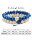 2 sztuk/zestaw para odległość bransoletka z paciorkami z kamienia naturalnego bransoletki ze sznurków Homme Charm joga biżuteria