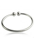 Gorąca sprzedaż kobiet 925 Sterling Silver klasyczne gładkie bransoletki otwarte mankietów bransoletki i Bangles biżuteria pulse