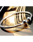 Gorąca sprzedaż kobiet 925 Sterling Silver klasyczne gładkie bransoletki otwarte mankietów bransoletki i Bangles biżuteria pulse