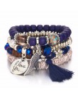 DIEZI Bohemia kryształowe bransoletki z koralików dla kobiet bransoletka kobiece Tassel z kamienia naturalnego Charms nadgarstek