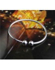 Gorąca sprzedaż kobiet 925 Sterling Silver klasyczne gładkie bransoletki otwarte mankietów bransoletki i Bangles biżuteria pulse