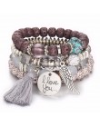 DIEZI Bohemia kryształowe bransoletki z koralików dla kobiet bransoletka kobiece Tassel z kamienia naturalnego Charms nadgarstek