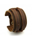 Modyle Vintage Punk Retro wielowarstwowe skórzane bransoletki męskie moda plecione ręcznie liny bransoletki i Bangles dla mężczy