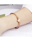 Moda 3 kolory biżuteria damska Bijoux bransoletki ze stali nierdzewnej skręcony kabel drutu serce Charm bransoletka bransoletka 