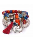 DIEZI Bohemia kryształowe bransoletki z koralików dla kobiet bransoletka kobiece Tassel z kamienia naturalnego Charms nadgarstek