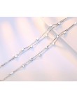 Anenjery 925 srebro bransoletka kwadratowe pudełko gwiazda podwójny łańcuch regulowana bransoletka Anklet dla kobiet pulseira S-
