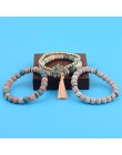 OIQUEI Vintage 4 sztuk/partia kobiety zestaw bransoletek czechy urok CZ ręcznie z kamienia naturalnego koraliki Tassel wisiorki 