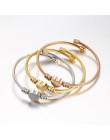 Moda 3 kolory biżuteria damska Bijoux bransoletki ze stali nierdzewnej skręcony kabel drutu serce Charm bransoletka bransoletka 