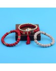 OIQUEI Vintage 4 sztuk/partia kobiety zestaw bransoletek czechy urok CZ ręcznie z kamienia naturalnego koraliki Tassel wisiorki 