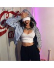 Mnealways18 kamizelka odblaskowa hiphopowy sweter moda Casual z kapturem płaszcz zamki 2019 jesień kobiety kurtki płaszcze dziew