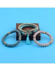 OIQUEI Vintage 4 sztuk/partia kobiety zestaw bransoletek czechy urok CZ ręcznie z kamienia naturalnego koraliki Tassel wisiorki 