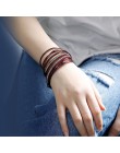 ALLYES wielowarstwowe skórzane bransoletki dla kobiet Femme 6 kolorów zapięcie magnetyczne Crystal Bohemian Double Wrap bransole