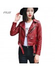 Ftlzz kurtka ze skóry sztucznej kobiety moda jasne kolory czarna kurtka motocyklowa krótka Faux skórzana kurtka motocyklowa mięk