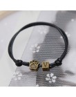 2019 nowe modne bransoletki dla kobiet i mężczyzn bransoletka Z literami A ~ Z i brązowe ślady Charm bransoletka Handmade Rope C