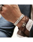 Bransoletki męskie typu bangle/ze stali nierdzewnej/Vintage/skóra/modny/bransoletki bransoletki Twisted plecionki titanium przew