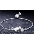 Trendy cyrkonia srebrny kryształ kot i piłka uroku bransoletki dla kobiet modna biżuteria koreańska prezent pulseras mujer moda 