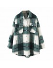 2020 jesienno-zimowa Plaid Oversize kurtki luźne codzienne kurtki Streetwear