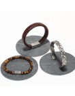 Bransoletki męskie typu bangle/ze stali nierdzewnej/Vintage/skóra/modny/bransoletki bransoletki Twisted plecionki titanium przew