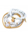 FAMSHIN czeski Handmade splot serca długie kutas zestawy bransoletek kobiety 2019 nowy szary Rope Chain bransoletki biżuteria Ch