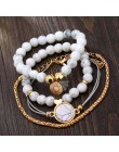 FAMSHIN czeski Handmade splot serca długie kutas zestawy bransoletek kobiety 2019 nowy szary Rope Chain bransoletki biżuteria Ch