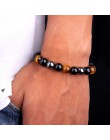 Naturalny czarny obsydian hematyt koraliki w kolorze tiger eye bransoletki mężczyzn dla magnetyczny ochrona zdrowia kobiety biżu