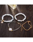 FAMSHIN czeski Handmade splot serca długie kutas zestawy bransoletek kobiety 2019 nowy szary Rope Chain bransoletki biżuteria Ch